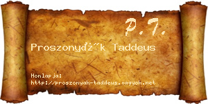 Proszonyák Taddeus névjegykártya
